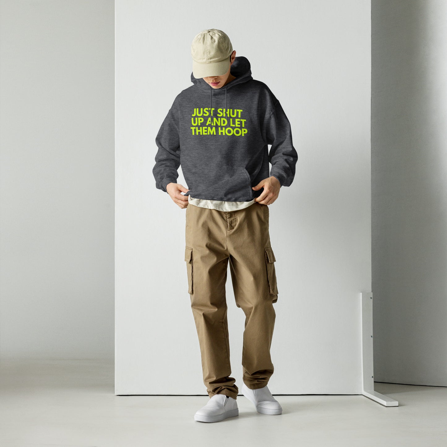Just shut up and let them hoop gray hoodie